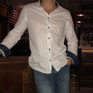White Button Down with Pattern